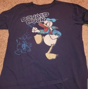  Donald Duck Disney Store Men's Blue Shirt Size Large  Angry Donald